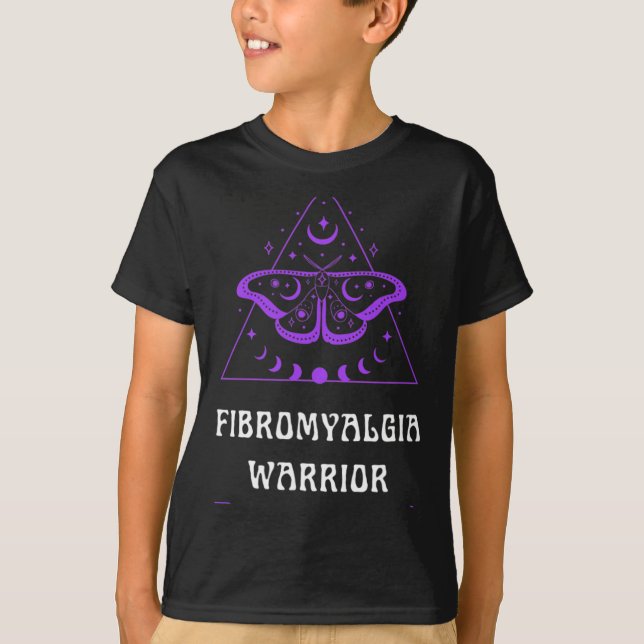 Pur för medvetenhet om fibromyalgia Warrior Chroni T Shirt (Framsida)