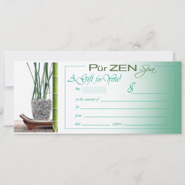 Pur Zen (aqua) Gift Certificate (Framsida)