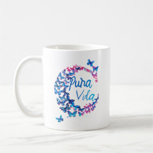 Pura Vida Blue Butterfly Coffee Mugg