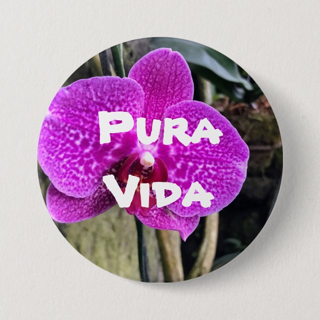 Pura Vida Button - Bära Costa Ricas anda Knapp (Framsida)