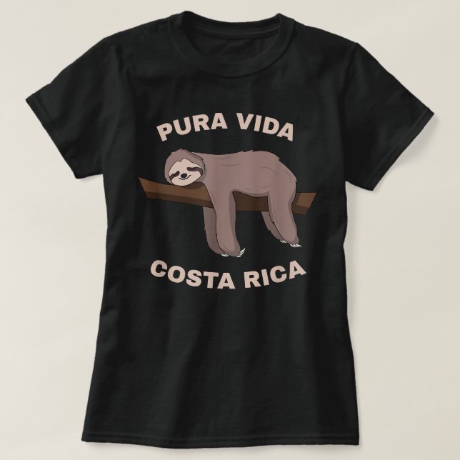 Pura Vida Costa Rica - Coola Costa Rica Sloth T Shirt (Design framsida)