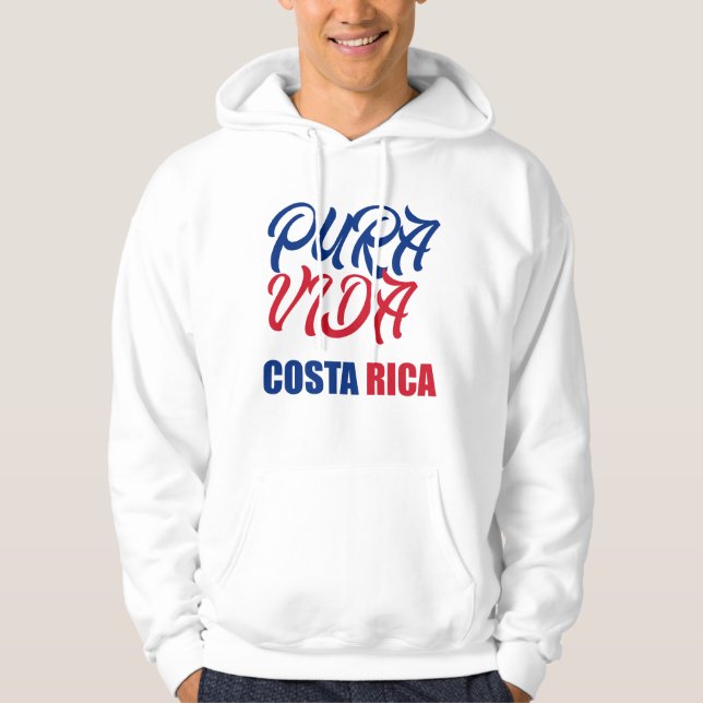 Pura Vida Costa Rica gåvasouvenir Ticos och Ticas Hoodie (Framsida)