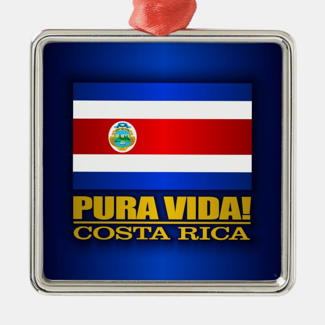 Pura Vida! Costa Rica Julgransprydnad Metall (Framsidan)