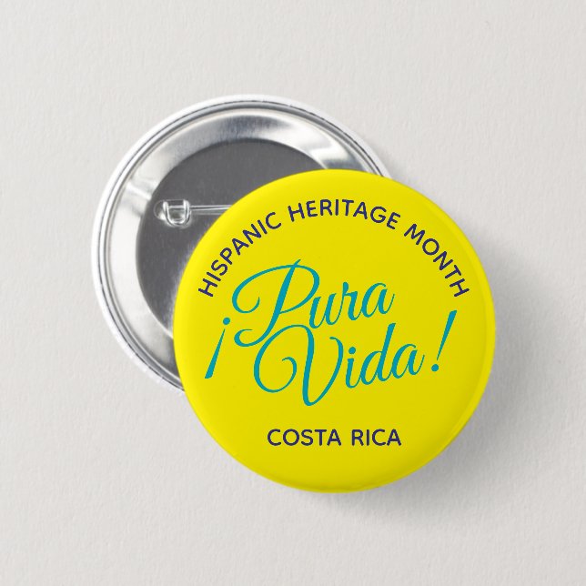 Pura Vida! Costa Rica Knapp (Framsida & baksida)