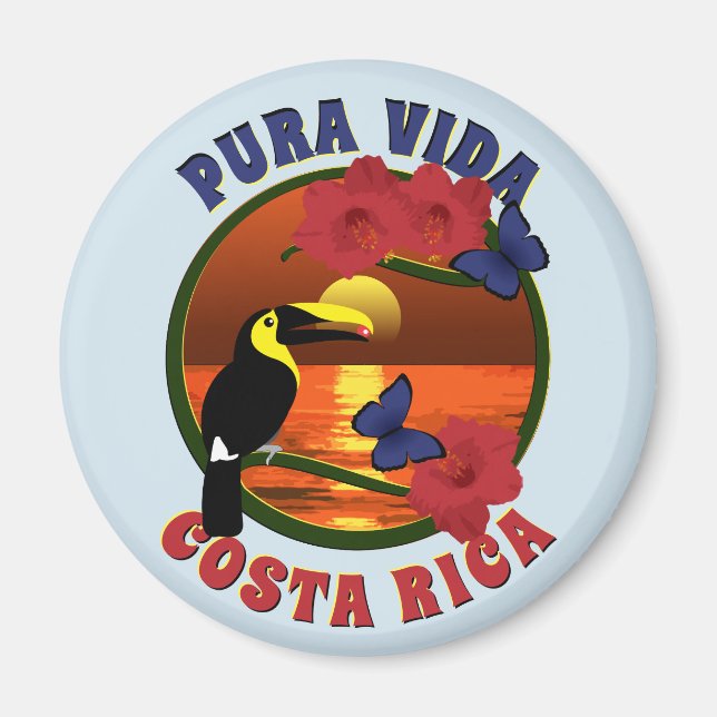 Pura Vida Costa Rica-mall Magnet (Framsidan)