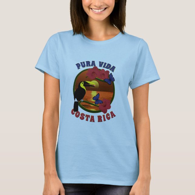 Pura Vida Costa Rica-mall T Shirt (Framsida)