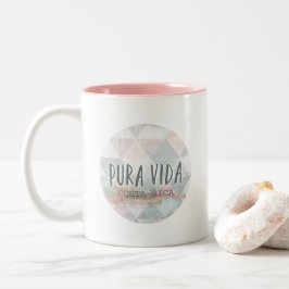 Pura Vida Costa Rica sommarvattenfärg Två-Tonad Mugg