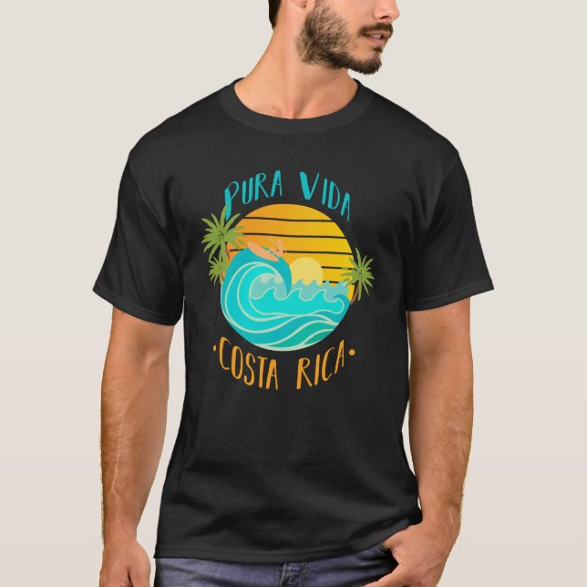Pura Vida Costa Rica T Shirt (Framsida)