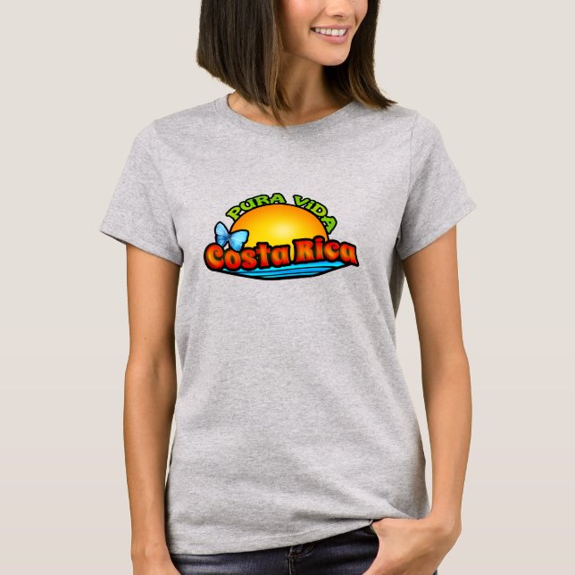 Pura Vida Costa Rica T Shirt (Framsida)