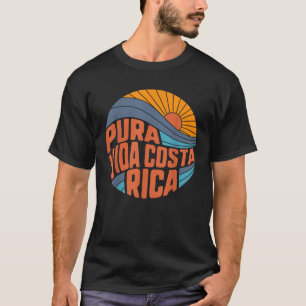 Pura Vida Costa Rica Vintage Sunset Surfing Summer T Shirt