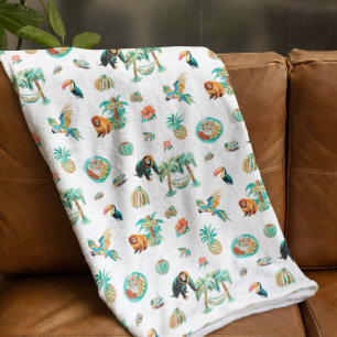Pura Vida   Cute Illustrated Costa Rica Fleecefilt