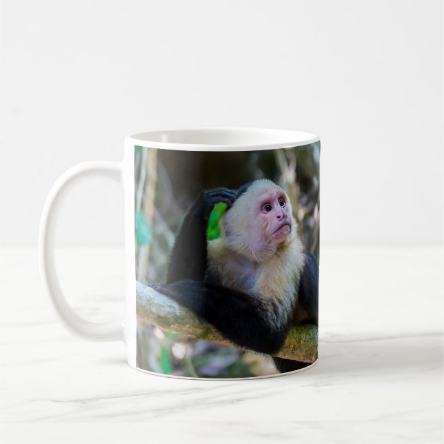 Pura vida for White head capuchin monkey Kaffemugg (Vänster)