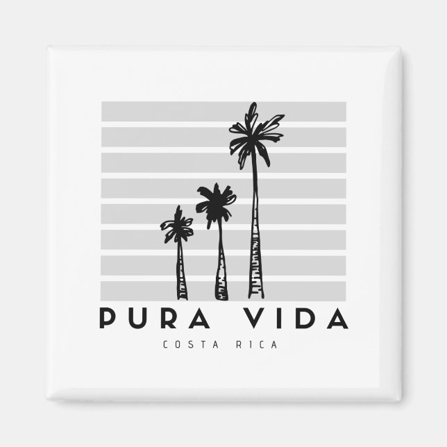 Pura Vida Handflatan Träd Costa Rica Souvenir Magnet (Framsidan)