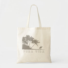 Pura Vida Handflatan Träd Surfers Costa Rica Tote  Tygkasse