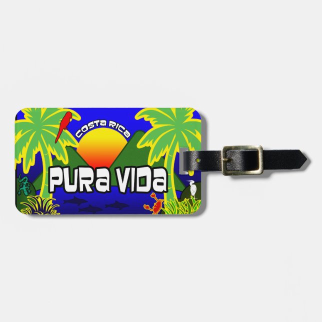 Pura Vida Personlig Luggage Tag Bagagebricka (Horisontell Framsida)