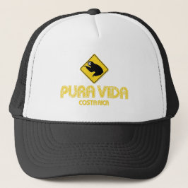 Pura Vida Sloth Crossing Costa Rica Hat Keps