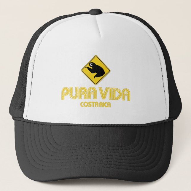 Pura Vida Sloth Crossing Costa Rica Hat Keps (Framsida)
