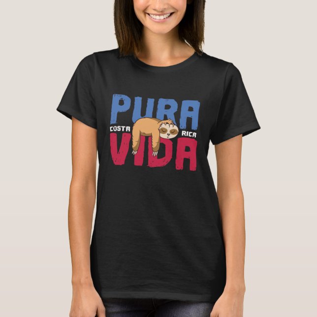 Pura Vida Sloth T Shirt (Framsida)