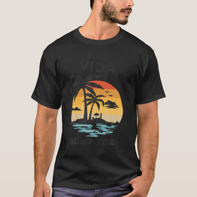 Pura Vida Surfing Costa Rica Surfing Pura Vida T Shirt (Framsida)