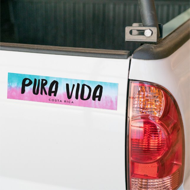 Pura Vida Tie Dye Costa Rica Bumper Sticker Bildekal (På lastbil)