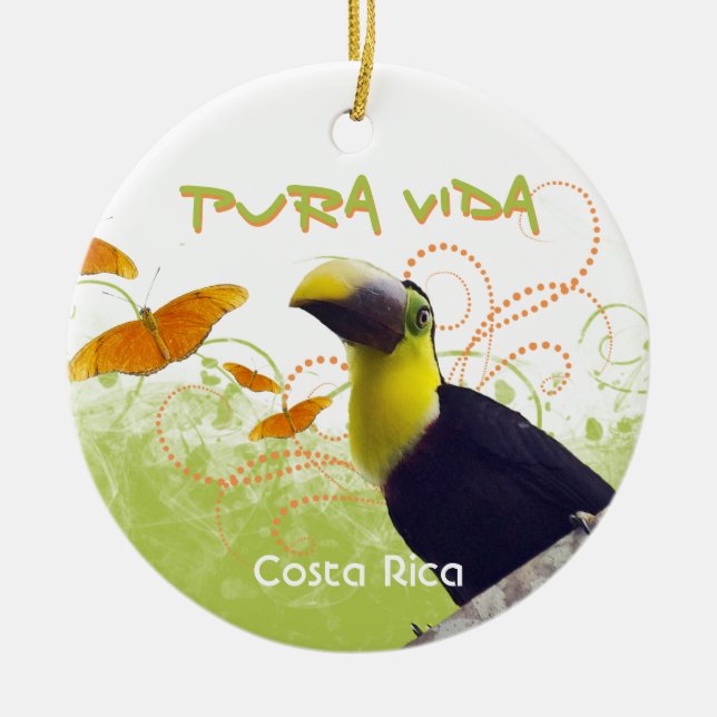 Pura Vida Toucan & Butterflies Ornament (Framsidan)