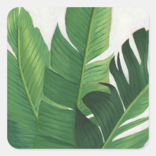 Pura Vida - Tropical Löv Fyrkantigt Klistermärke