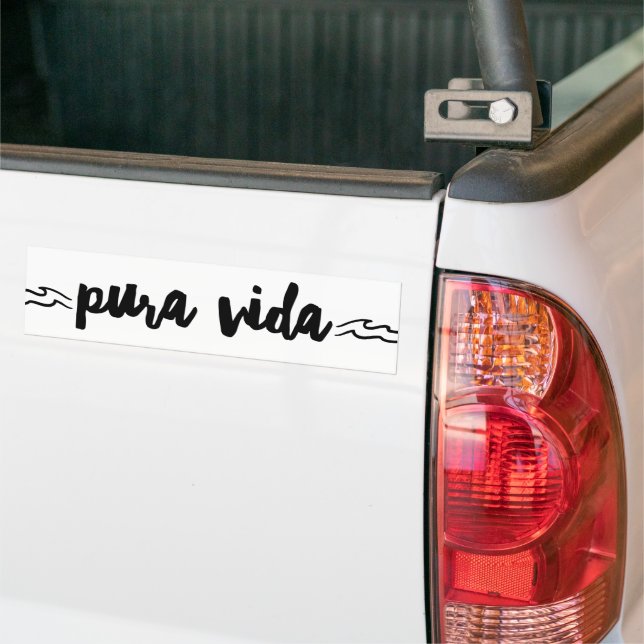 Pura Vida Wave Costa Rica Bumper Sticker Bildekal (På lastbil)
