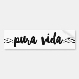 Pura Vida Wave Costa Rica Bumper Sticker Bildekal