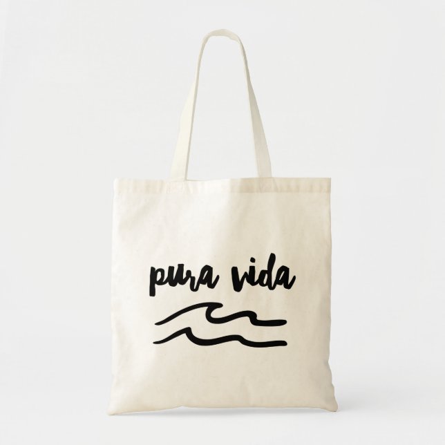 Pura Vida Wave Costa Rica Tote Bag Tygkasse (Framsidan)