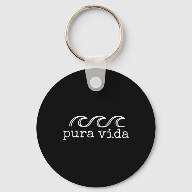 Pura Vida Wave Surfing Costa Rica Souvenir  Nyckelring (Framsida)