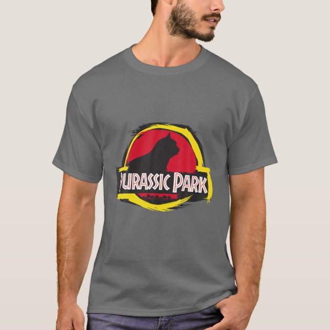 Purassic Park Cat - Funny T for Cat Lovers T Shirt (Framsida)