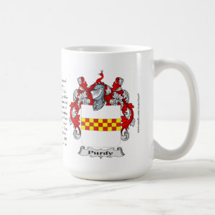 Purdy namnger, ursprung, det menande och kaffemugg
