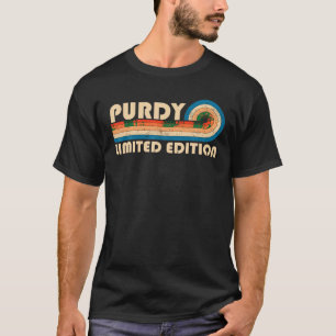 PURDY Surname Retro Vintage 80s 90s Birthday Reuni T Shirt