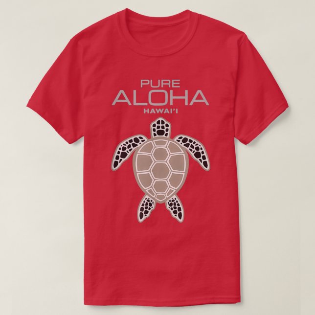 Pure Aloha Hawaii Sea Turtle Modern Hawaiian Desig T Shirt (Design framsida)