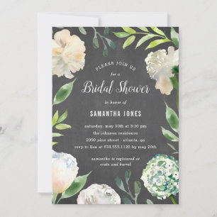 Pure Beauty Chalkboard Shower Party Party-inbjudan Julkort