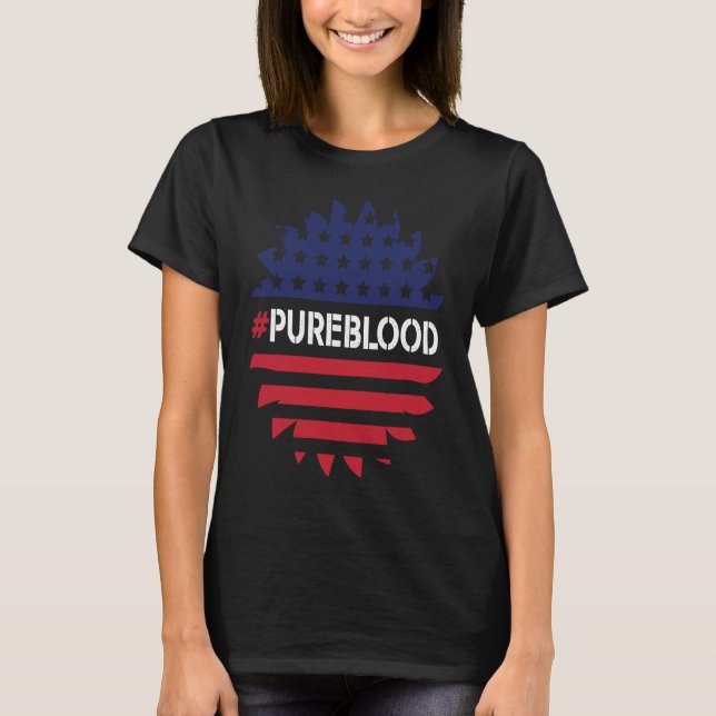 Pure Blood Movement Pureblood Freedom Flag T Shirt (Framsida)