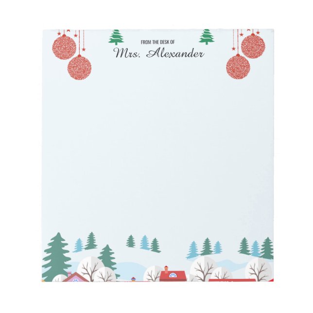 Pure Christmas Season Teacher Notepad Anteckningsblock (Framsida)