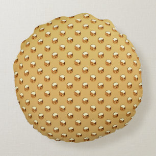 PURE GOLDEN PEARLS Mönster + din text / foto Rund Kudde