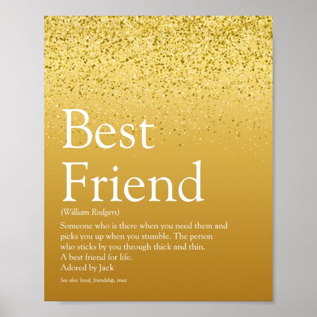 Pure Guld Best Friend Definition Glitter Glam Poster (Framsidan)