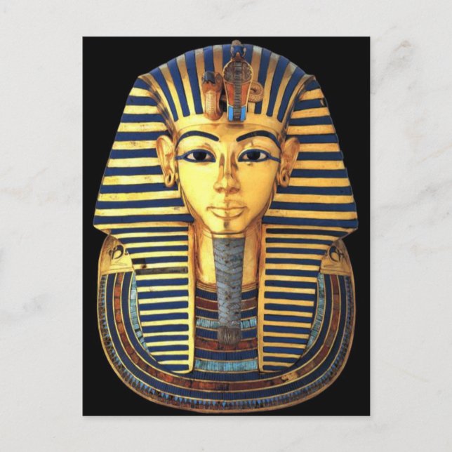 Pure Guld Burial Mask of Pharaoh Tutankhamun Vykort (Framsida)
