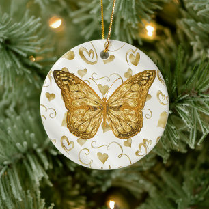 Pure Guld Butterfly Julgransprydnad Keramik
