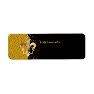 Pure Guld Fleur de Lis Returadress Etikett