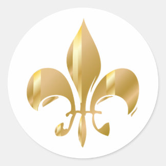 Pure Guld Fleur de Lis Runt Klistermärke