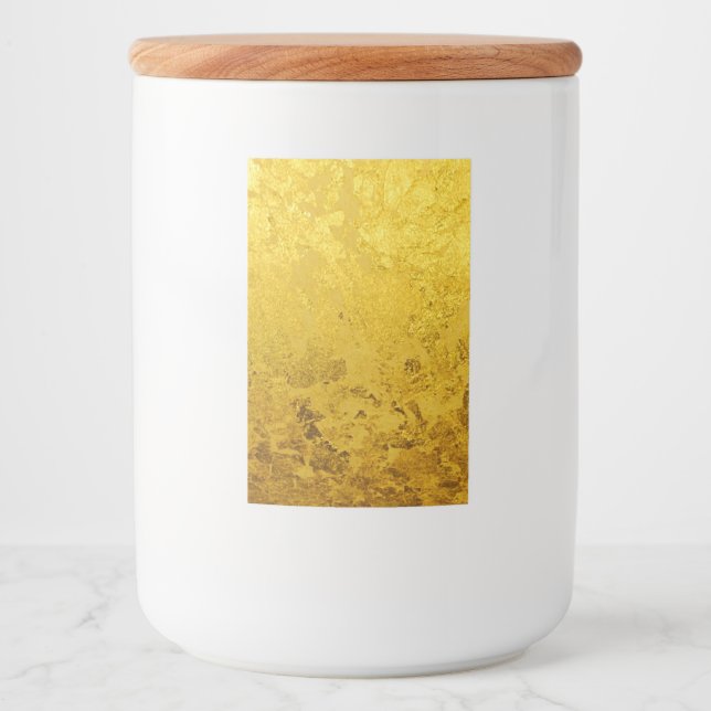 PURE GULD LÖV Mönster + din text / foto Mat Etikett (Framsida)