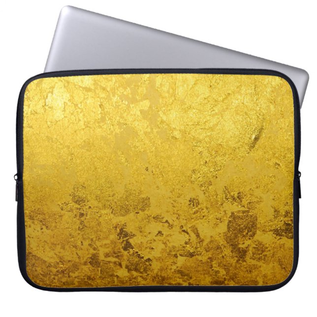 PURE GULD mönster/guld löv Laptop Sleeve (Framsidan)