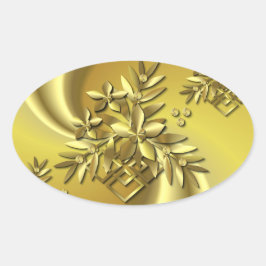 Pure Guld Ovalt Klistermärke