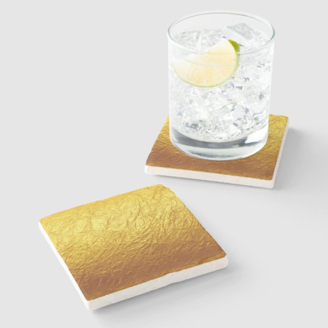 PURE GULD Papprare Mönster + din text/bild Stenunderlägg (Sidan)