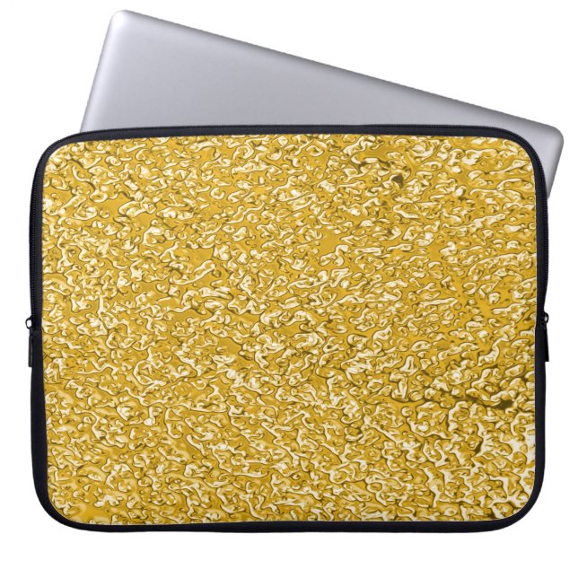 PURE GULD Splatter Mönster + din text Laptop Sleeve (Framsidan)