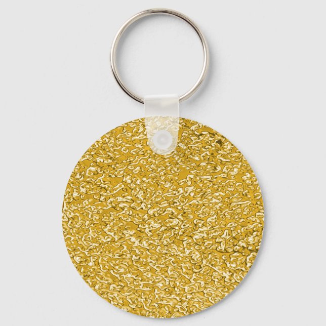 PURE GULD Splatter Mönster + din text Nyckelring (Framsida)