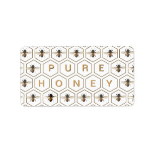 PURE HONEY Honeycomb eller honey Stix Bee Mini Lab Adressetikett
